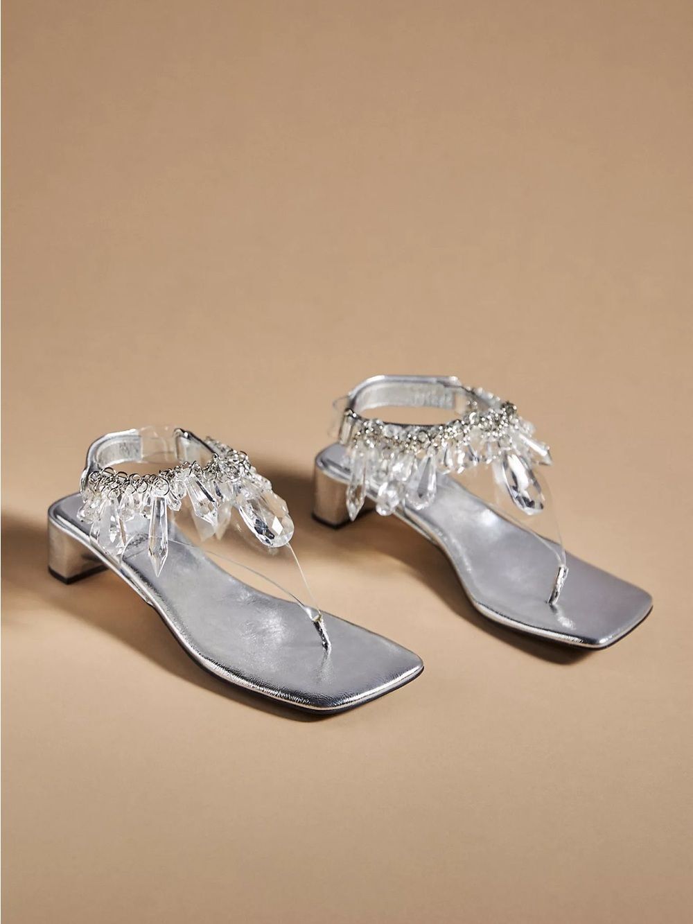 New Jeffrey Campbell Glass Crystal Sandals Size 8